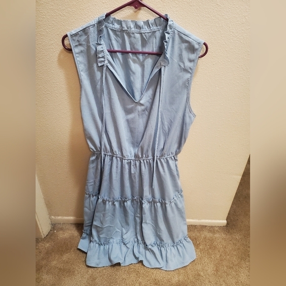 Solid Cupshe Light Blue Dress - Picture 1 of 7